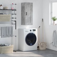 vidaXL Wall Mounted Cabinet Concrete Grey 34.5x34x90 cm Engineered Wood 1