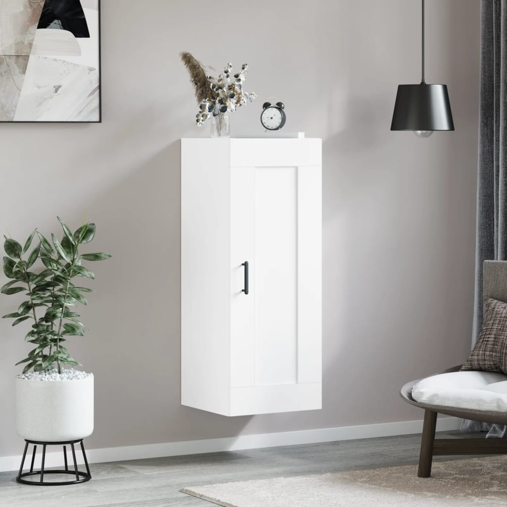 vidaXL Wall Mounted Cabinet White 34.5x34x90 cm Engineered Wood 3