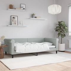 Day Bed 90x190 cm Velvet Light grey Without mattress