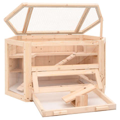 vidaXL Hamster Cage 80x40x43 cm Solid Wood Fir 3
