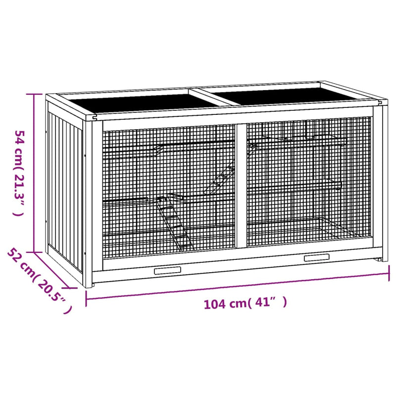 Hamster Cage 104x52x54 cm Solid Wood Fir