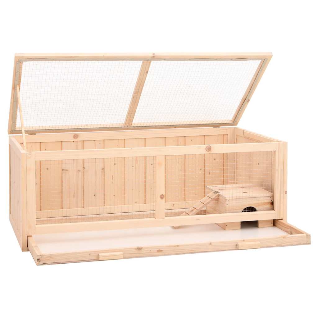 vidaXL Hamster Cage 104x52x38 cm Solid Wood Fir 3