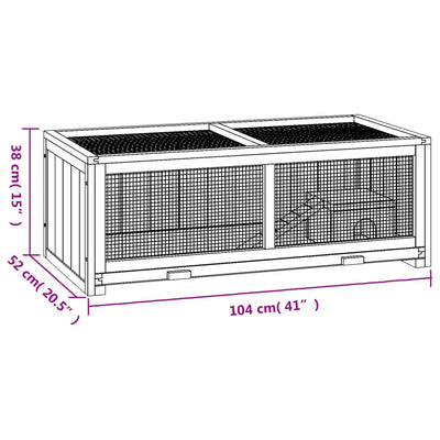 Hamster Cage 104x52x38 cm Solid Wood Fir