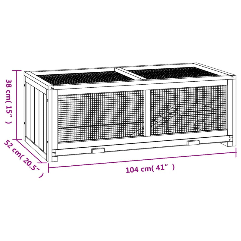 Hamster Cage 104x52x38 cm Solid Wood Fir