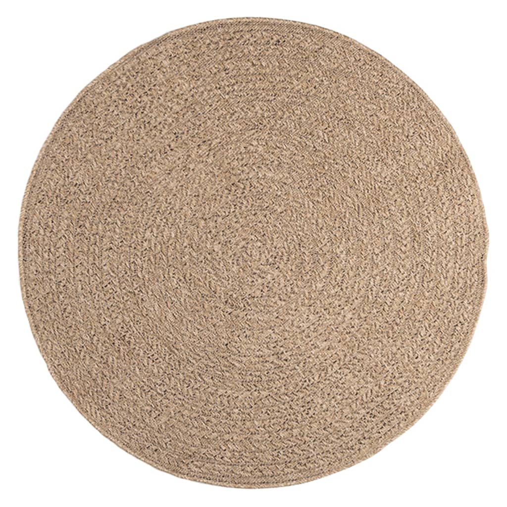 Rug ZIZUR Jute Look Indoor and Outdoor Round Brown Ø 120 cm