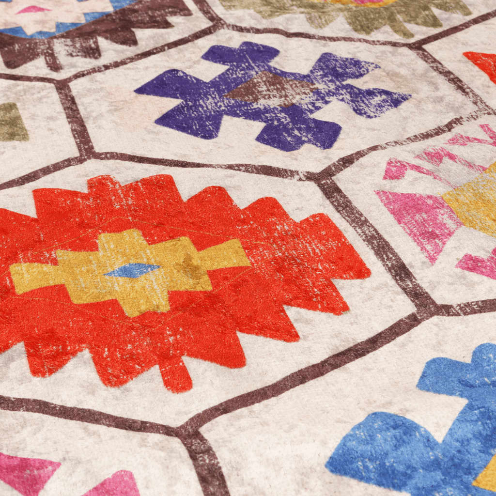 vidaXL Rug Washable Multicolour Ø 120 cm 5