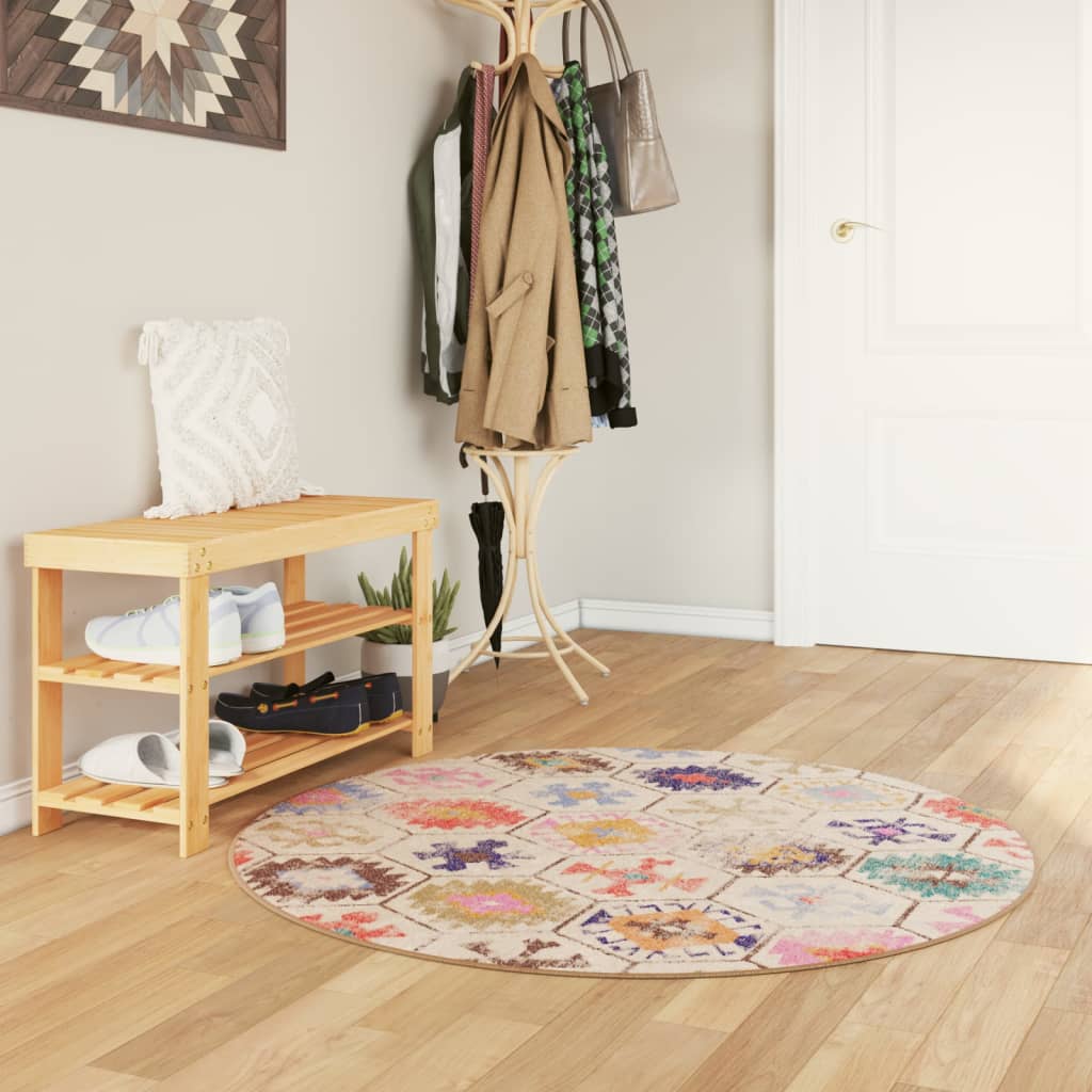 vidaXL Rug Washable Multicolour Ø 120 cm 1