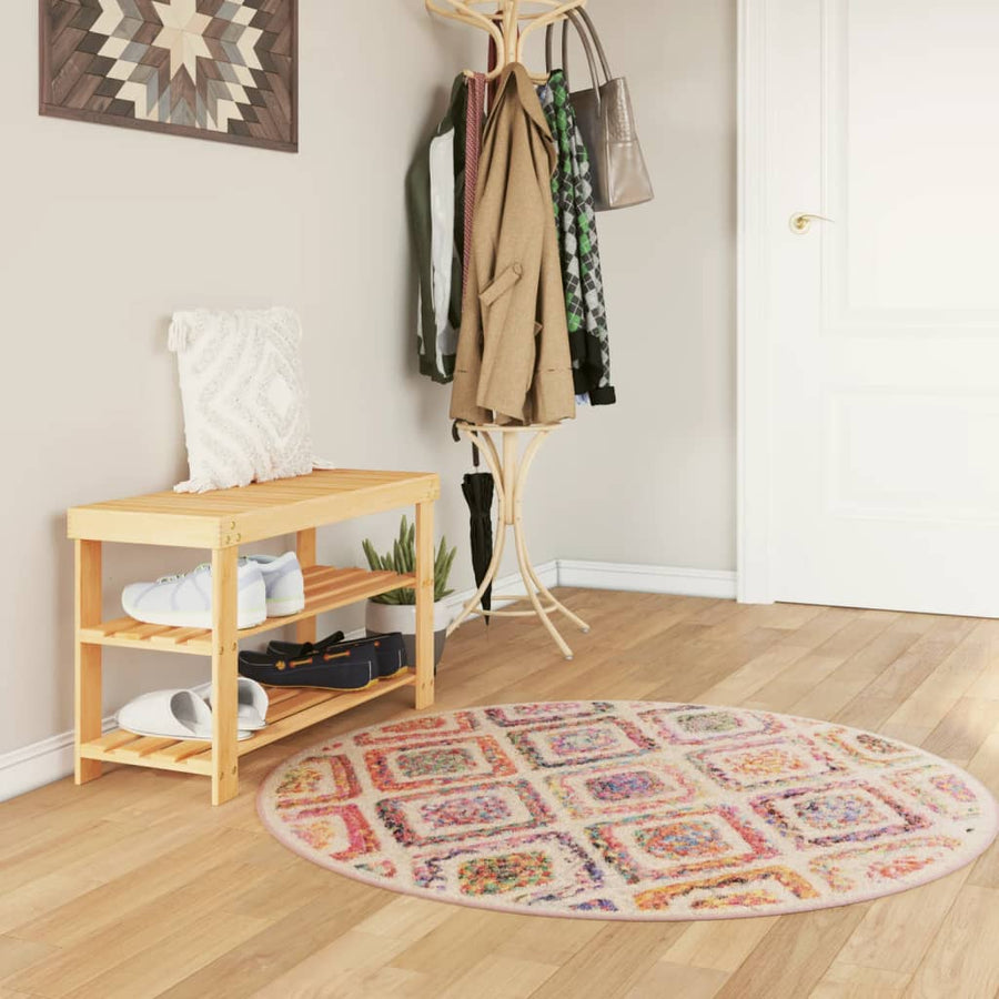 vidaXL Rug Washable Multicolour Ø 120 cm 1