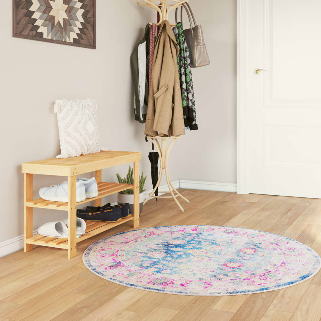 vidaXL Rug Washable Multicolour Ø 120 cm 1