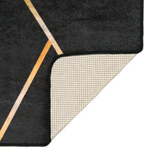 Rug Washable Black and Gold 160 x 230 cm