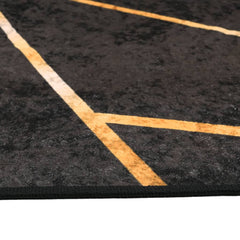 vidaXL Rug Washable Black and Gold 160x230 cm Anti Slip 6