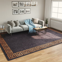 Rug Washable and Gold Black 400 x 300 cm