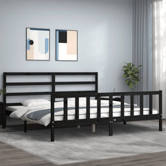 vidaXL Bed Frame without Mattress Black 200x200 cm Solid Wood Pine 1