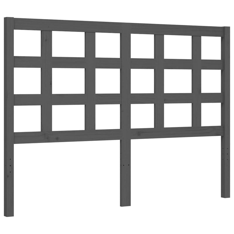 Bed Frame with Headboard Grey 140x190 cm Solid Wood