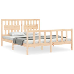 Bed Frame without Mattress Solid Wood Pine Length 200 cm Natural 160 cm