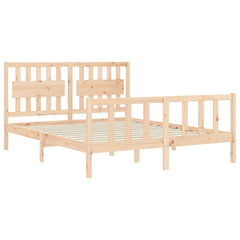 Bed Frame without Mattress Solid Wood Pine Length 200 cm Natural 160 cm