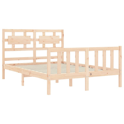 Bed Frame with Headboard Small Double Solid Wood