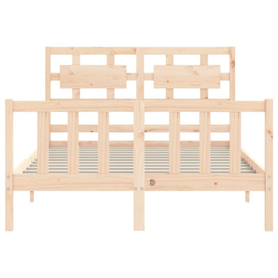 Bed Frame with Headboard Small Double Solid Wood