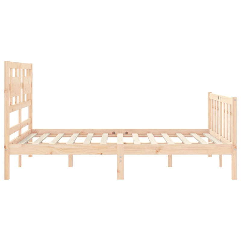 Bed Frame with Headboard Small Double Solid Wood