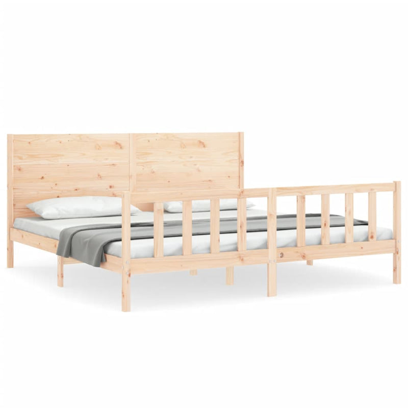 Bed Frame with Headboard 200x200 cm Solid Wood