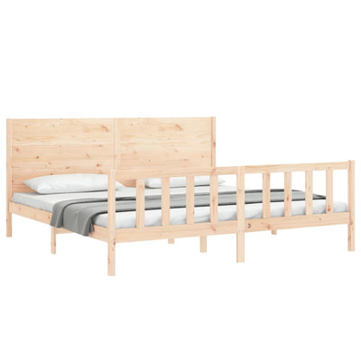 Bed Frame with Headboard 200x200 cm Solid Wood