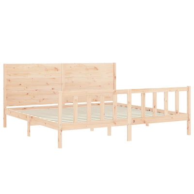 Bed Frame with Headboard 200x200 cm Solid Wood