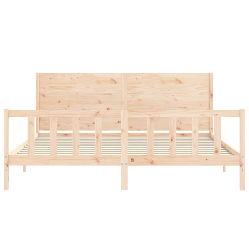 Bed Frame with Headboard 200x200 cm Solid Wood