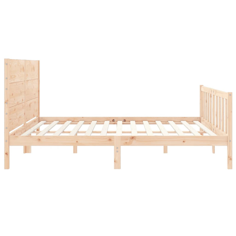 Bed Frame with Headboard 200x200 cm Solid Wood