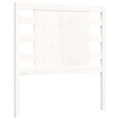 Bed Frame with Headboard White Single Solid Wood