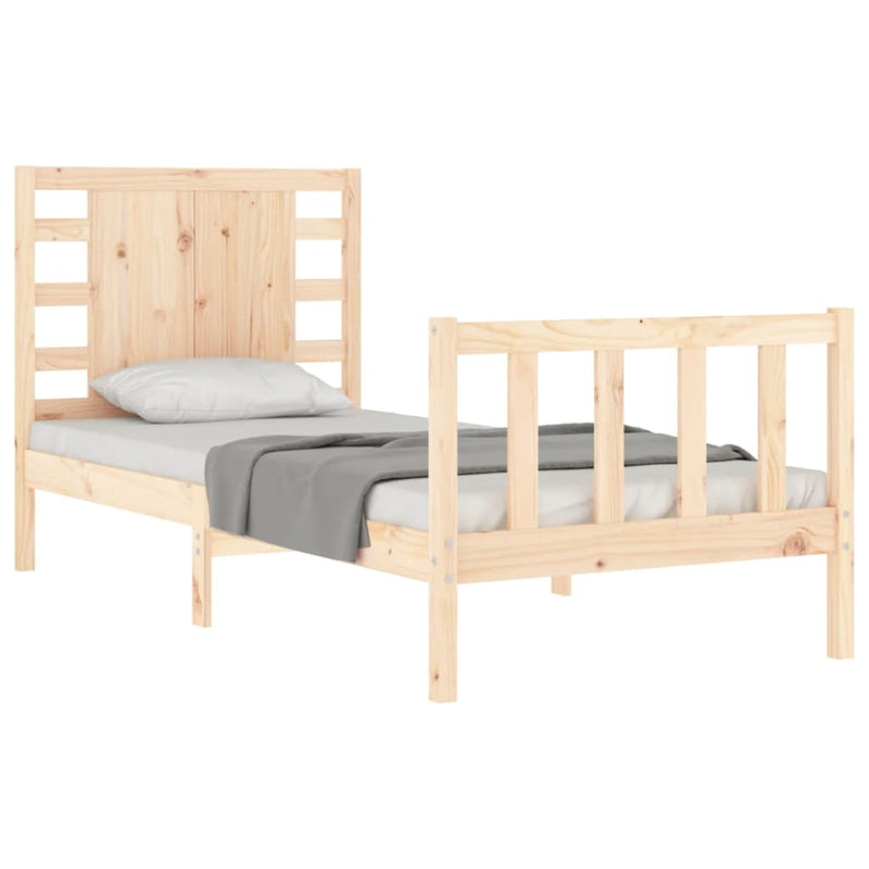 Bed Frame with Headboard 90x200 cm Solid Wood