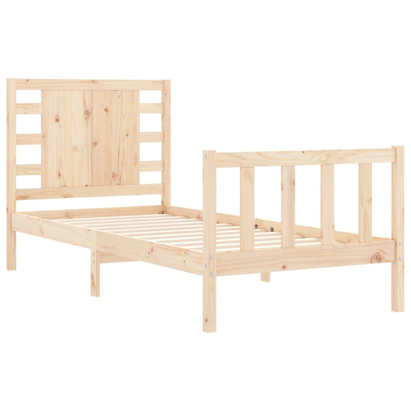 Bed Frame with Headboard 90x200 cm Solid Wood