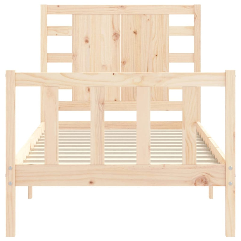 Bed Frame with Headboard 90x200 cm Solid Wood