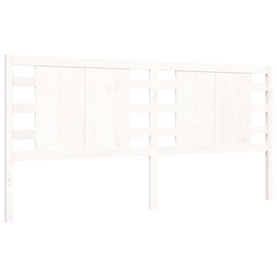 Bed Frame with Headboard White Super King Size Solid Wood