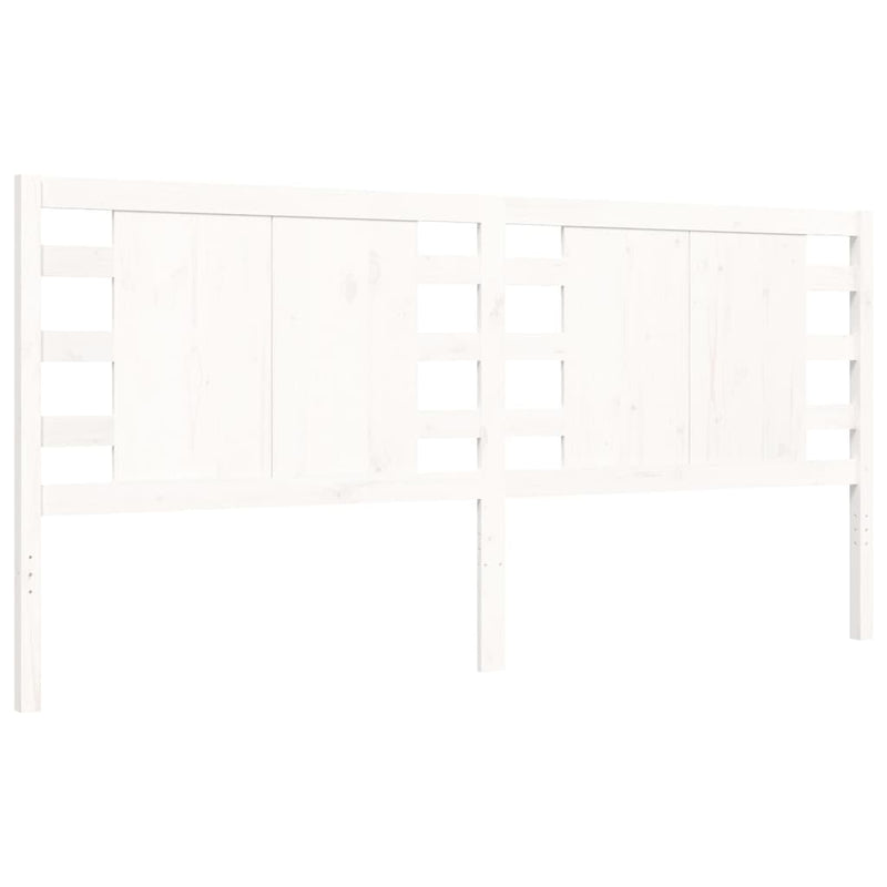 Bed Frame with Headboard White Super King Size Solid Wood