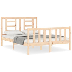 Bed Frame without Mattress Solid Wood Pine Length 200 cm Natural 140 cm
