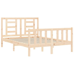 Bed Frame without Mattress Solid Wood Pine Length 200 cm Natural 140 cm