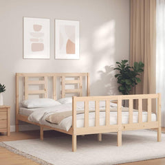 Bed Frame without Mattress Solid Wood Pine Length 200 cm Natural 140 cm