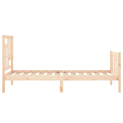 Bed Frame with Headboard Small Single Solid Wood