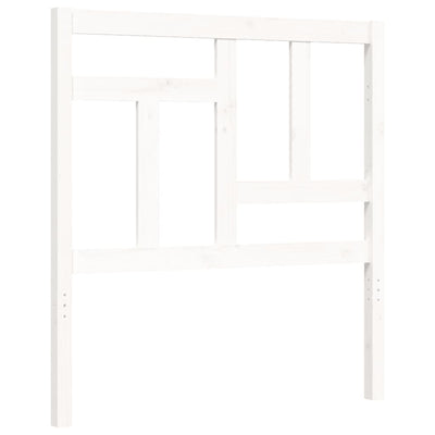 Bed Frame with Headboard White Single Solid Wood