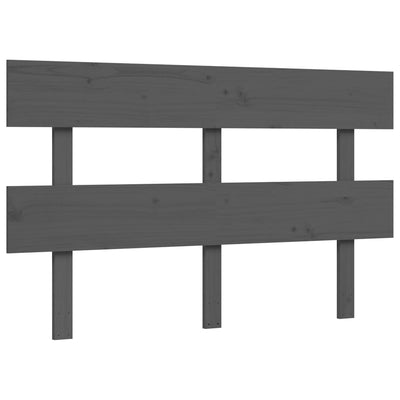 Bed Frame with Headboard Grey 140x190 cm Solid Wood