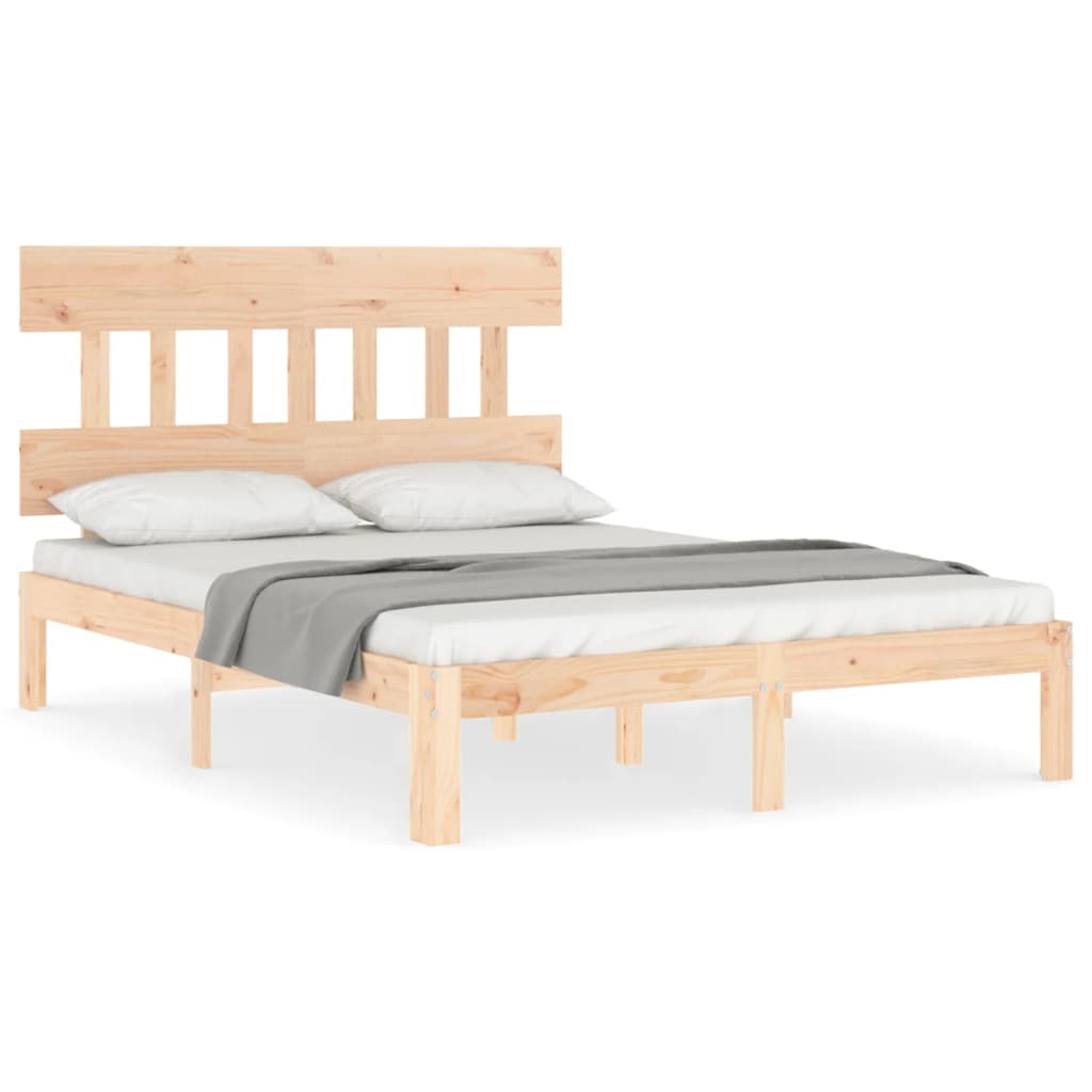 vidaXL Bed Frame without Mattress Small Double Solid Wood Pine 2