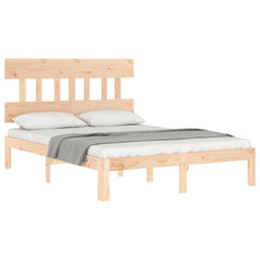 vidaXL Bed Frame without Mattress Small Double Solid Wood Pine 3