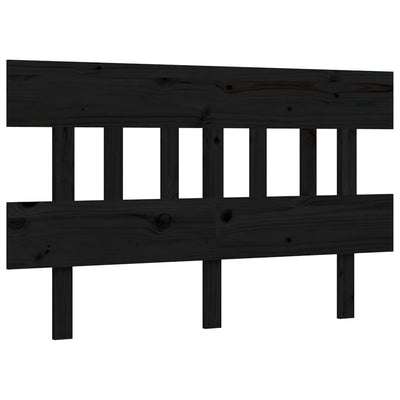 Bed Frame with Headboard Black 120x200 cm Solid Wood