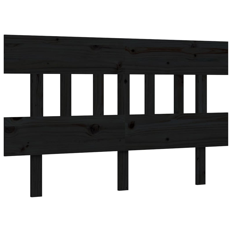 Bed Frame with Headboard Black 120x200 cm Solid Wood