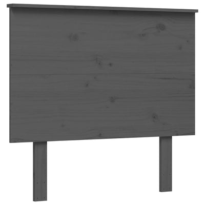 Bed Frame with Headboard Grey 90x200 cm Solid Wood