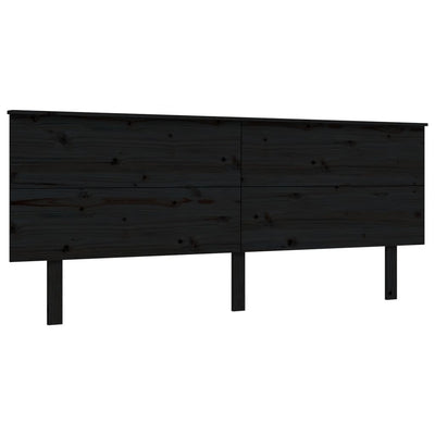 Bed Frame with Headboard Black 200x200 cm Solid Wood