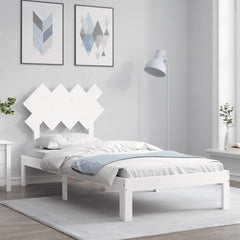 Bed Frame without Mattress Solid Wood Pine Length 200 cm White 90 cm