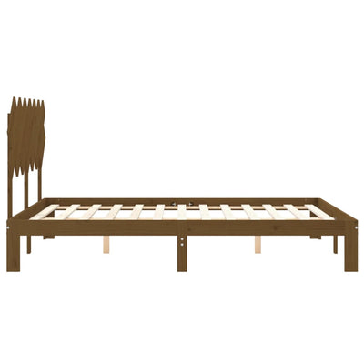 Bed Frame with Headboard Honey Brown 140x200 cm Solid Wood