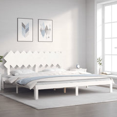 Bed Frame without Mattress Solid Wood Pine Length 200 cm White 200 cm