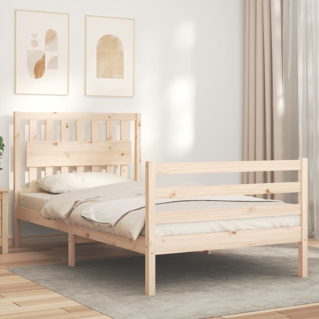 vidaXL Bed Frame without Mattress 100x200 cm Solid Wood 4